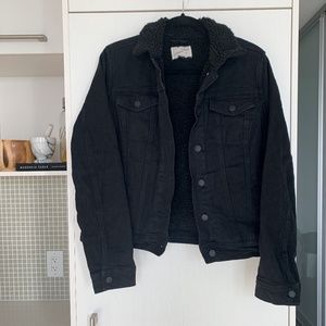 Jean Jacket | Black | Sherpa Lined | Size Small
